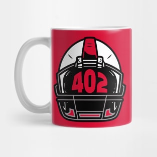 Retro Football Helmet 402 Area Code Lincoln Nebraska Football Mug